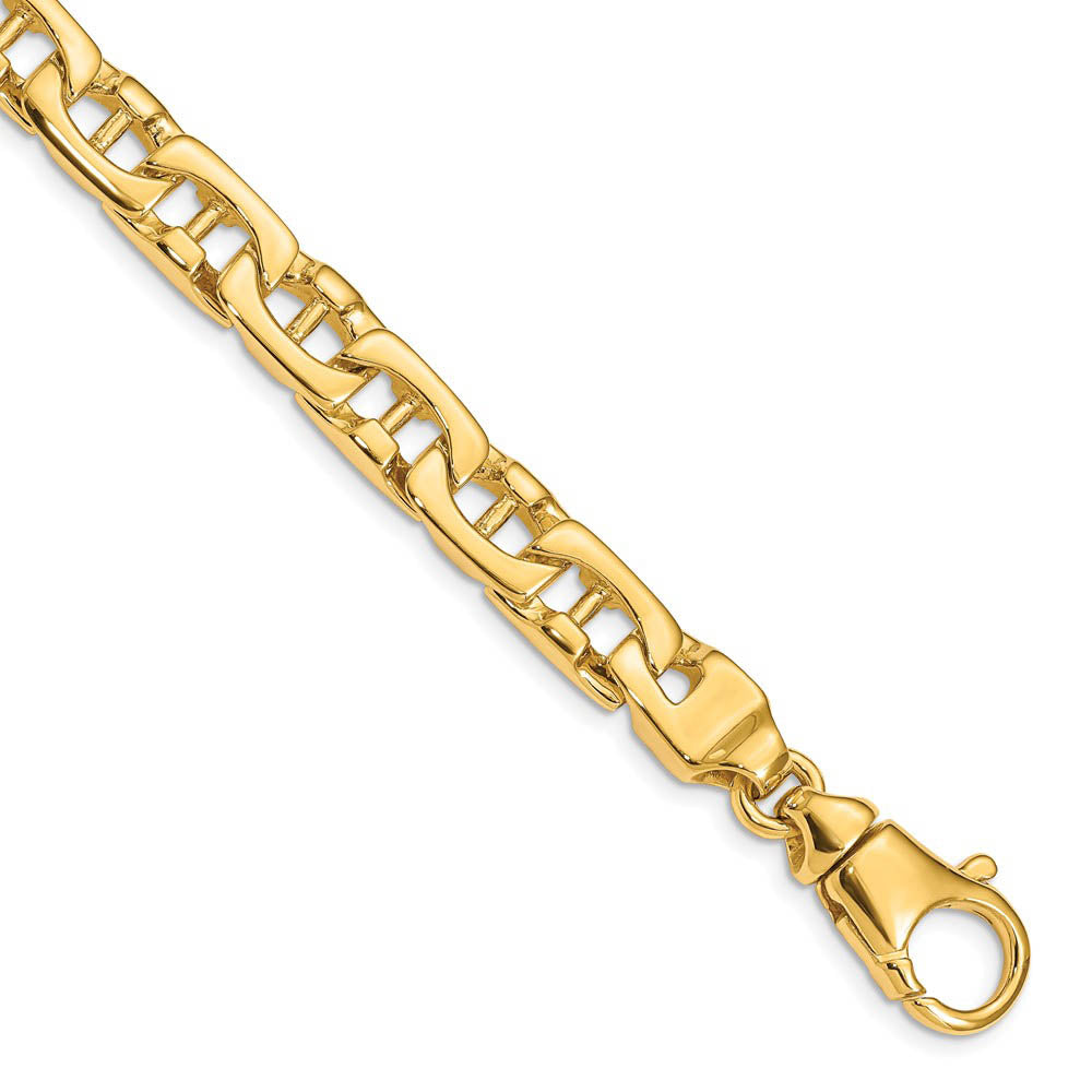 Alternate view of the Mens 8.5mm 14K Gold Solid Fancy Anchor Chain Bracelet, 8.5 Inch by The Black Bow Jewelry Co.