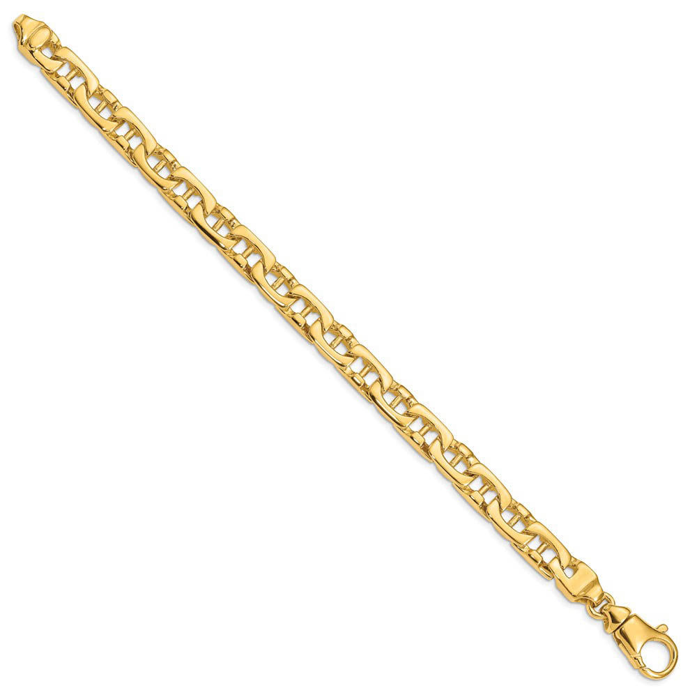Alternate view of the Mens 8.5mm 14K Yellow Gold Solid Fancy Anchor Chain Bracelet, 8.5 In by The Black Bow Jewelry Co.