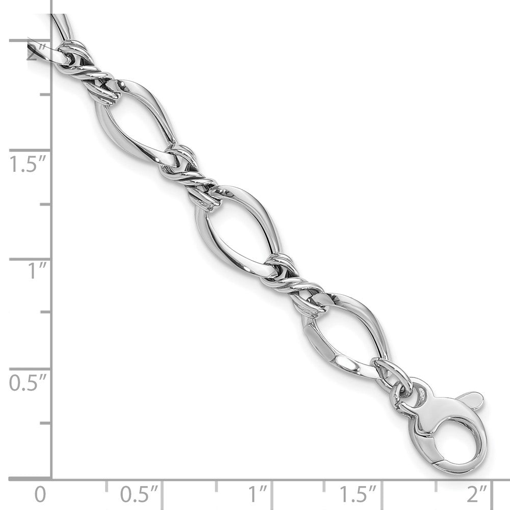 Alternate view of the 8.75mm 14K Yellow or White Gold Fancy Open Link Chain Bracelet, 7.5 In by The Black Bow Jewelry Co.