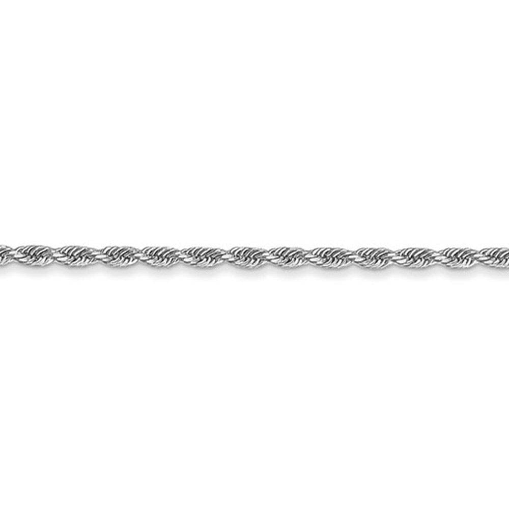 Alternate view of the 1.5mm 10K White Gold Diamond Cut Solid Rope Chain Necklace by The Black Bow Jewelry Co.