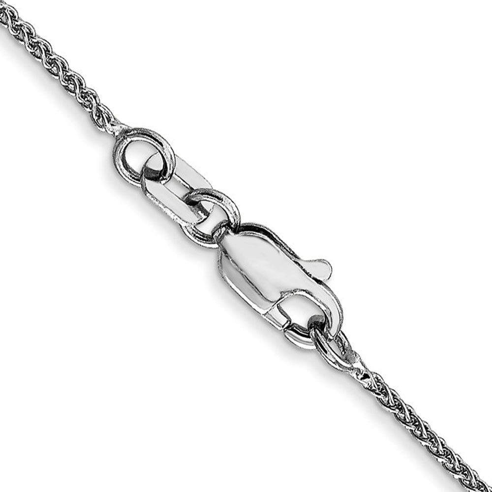 Alternate view of the 1mm 14K White Gold Solid Spiga Chain Anklet, 9 Inch by The Black Bow Jewelry Co.