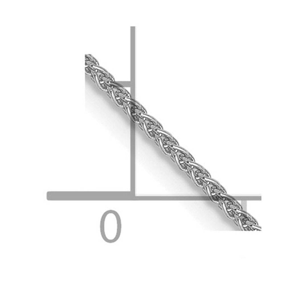 Alternate view of the 1mm 14K White Gold Solid Spiga Chain Anklet, 9 Inch by The Black Bow Jewelry Co.