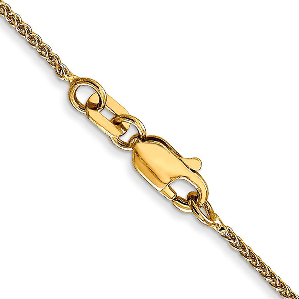 Alternate view of the 1mm 14K Yellow or White Gold Solid Spiga Chain Anklet, 9 Inch by The Black Bow Jewelry Co.