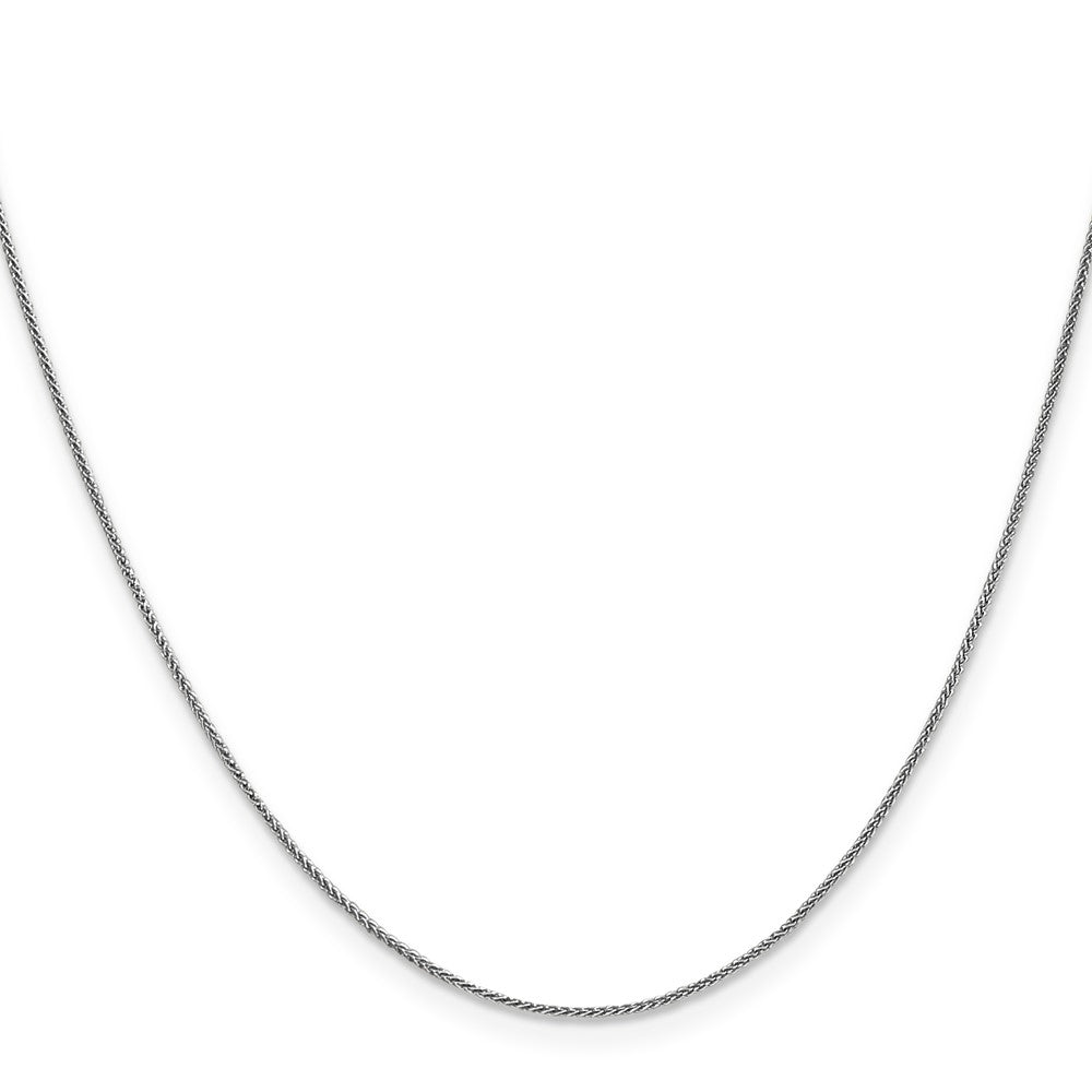 Alternate view of the 0.8mm 14K White Gold Solid Spiga Chain Anklet, 9 Inch by The Black Bow Jewelry Co.
