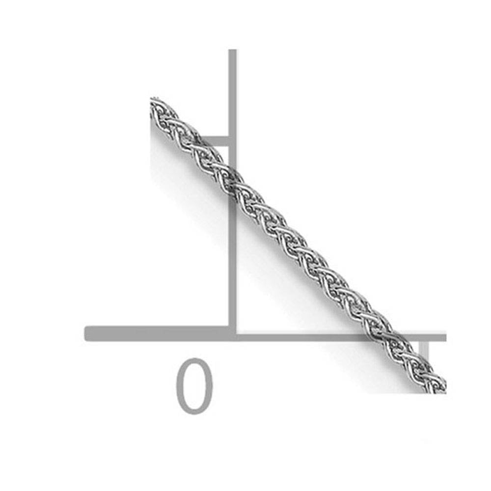 Alternate view of the 0.8mm 14K White Gold Solid Spiga Chain Anklet, 9 Inch by The Black Bow Jewelry Co.