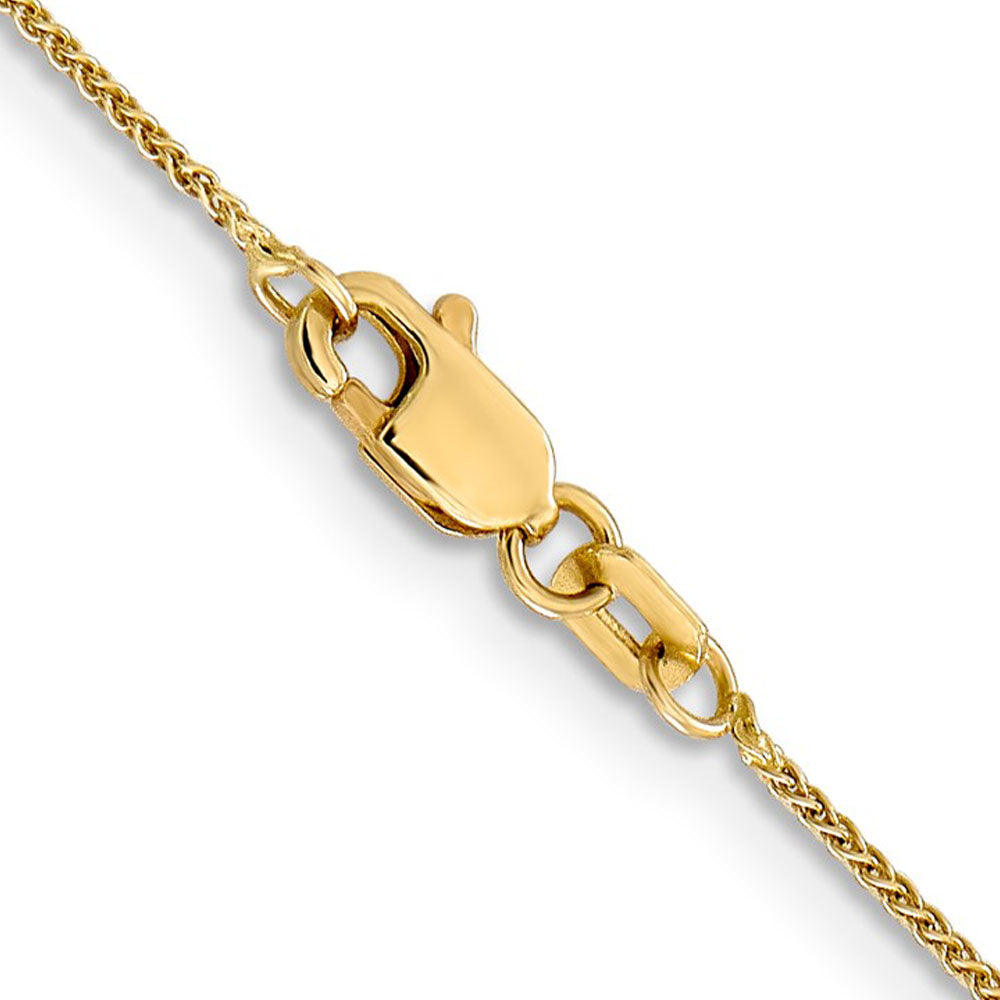 Alternate view of the 0.8mm 14K Yellow Gold Solid Spiga Chain Anklet, 9 Inch by The Black Bow Jewelry Co.