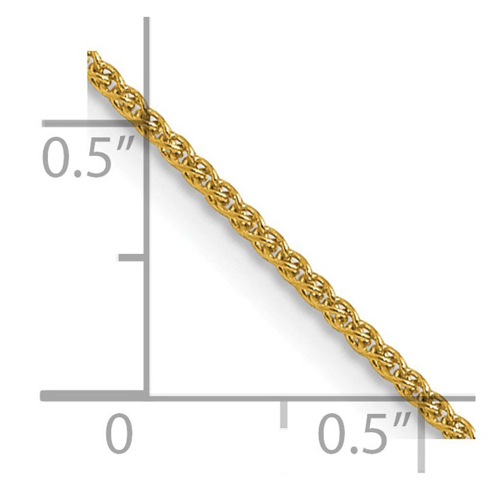 Alternate view of the 0.8mm 14K Yellow Gold Solid Spiga Chain Anklet, 9 Inch by The Black Bow Jewelry Co.