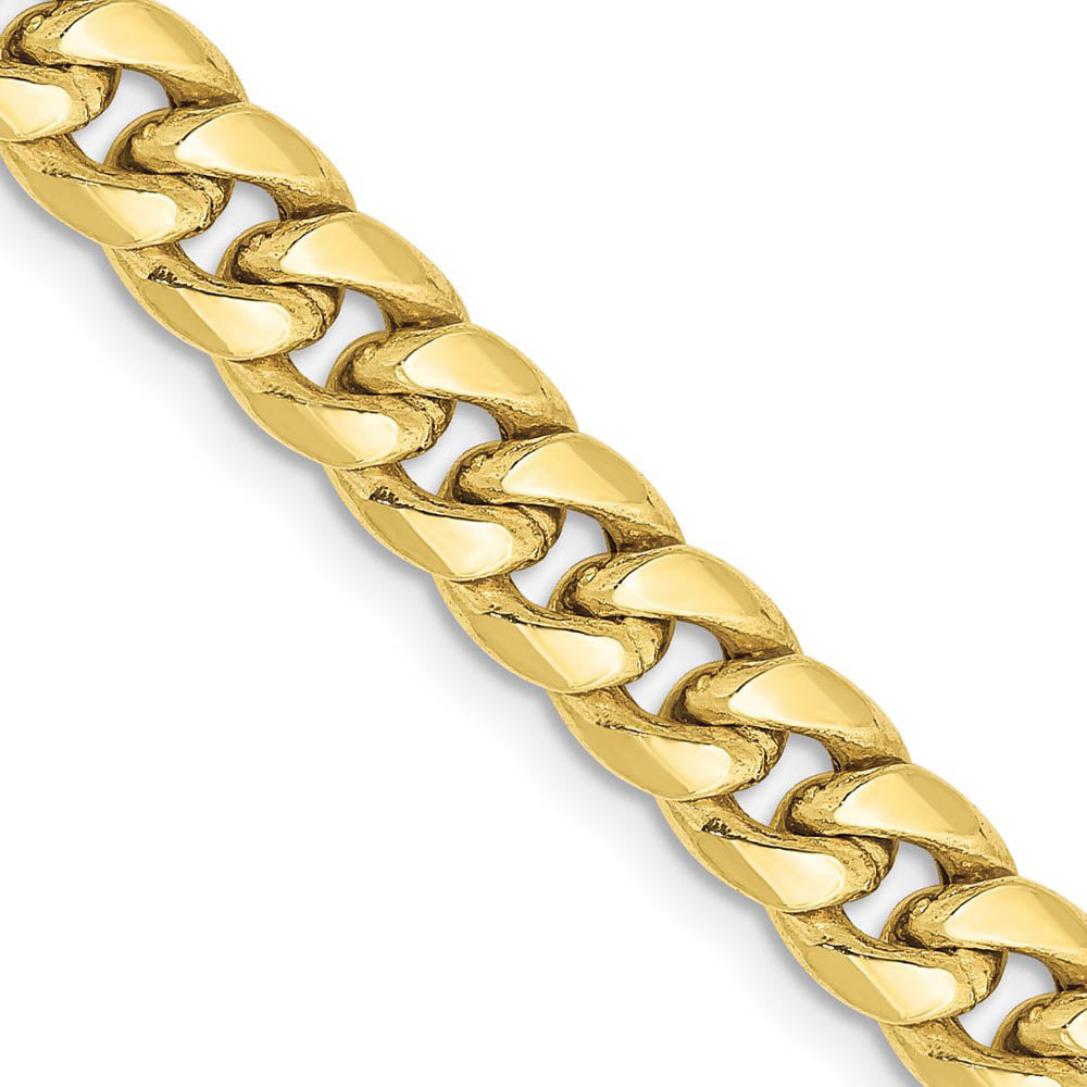 6mm 10K Yellow Gold Hollow Miami Cuban Curb Chain Bracelet, Item C10581-B by The Black Bow Jewelry Co.