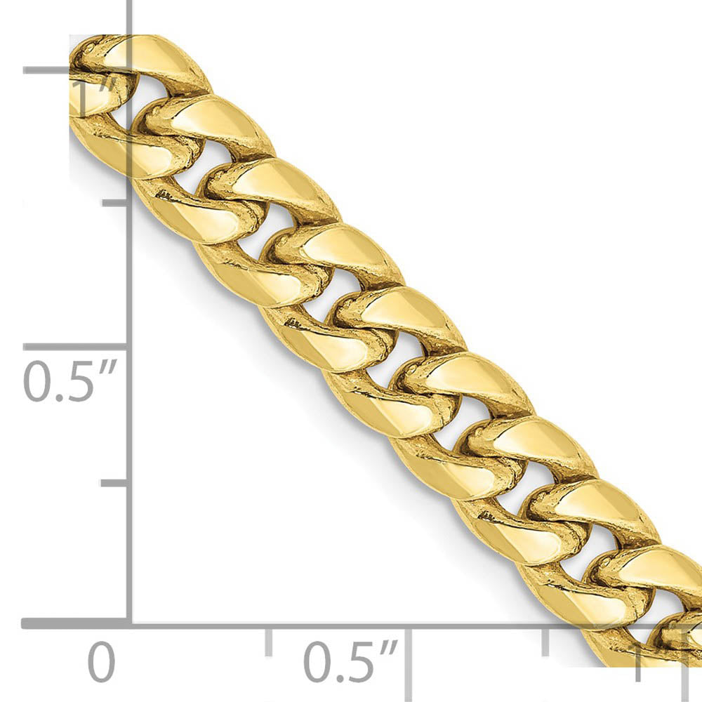 Alternate view of the 6mm 10K Yellow Gold Hollow Miami Cuban Curb Chain Bracelet by The Black Bow Jewelry Co.