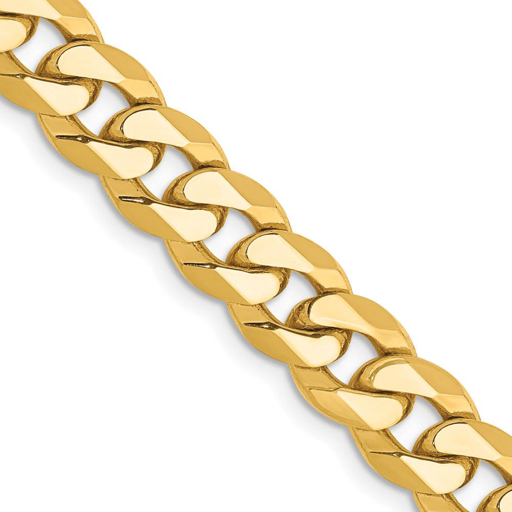Men's 10k Yellow Gold 9.3mm Hollow Miami Cuban (Curb) Chain Bracelet, Item C10583 by The Black Bow Jewelry Co.