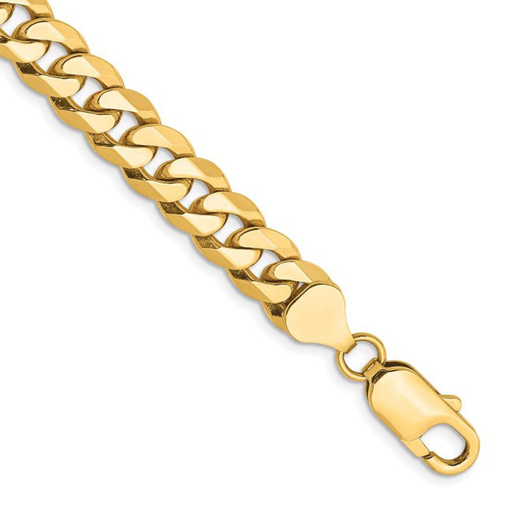 Alternate view of the Men's 10k Yellow Gold 9.3mm Hollow Miami Cuban (Curb) Chain Bracelet by The Black Bow Jewelry Co.