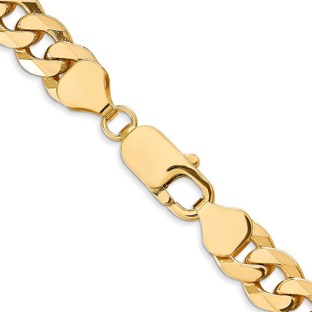 Alternate view of the Men's 10k Yellow Gold 9.3mm Hollow Miami Cuban (Curb) Chain Bracelet by The Black Bow Jewelry Co.