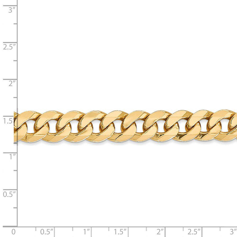 Alternate view of the Men's 10k Yellow Gold 9.3mm Hollow Miami Cuban (Curb) Chain Bracelet by The Black Bow Jewelry Co.
