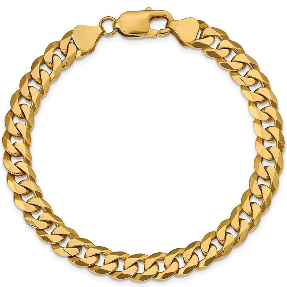 Alternate view of the Men's 10k Yellow Gold 11mm Hollow Miami Cuban (Curb) Chain Bracelet by The Black Bow Jewelry Co.
