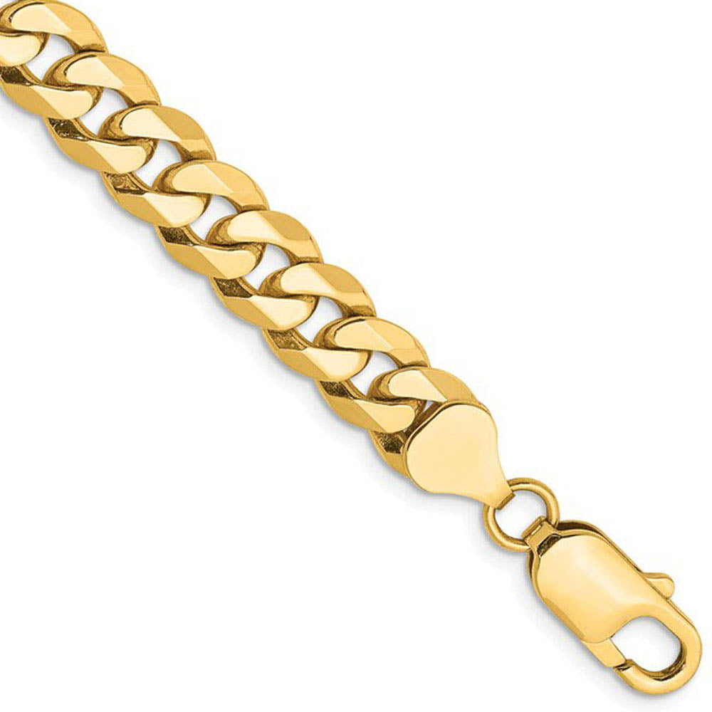 Alternate view of the Men's 10k Yellow Gold 11mm Hollow Miami Cuban (Curb) Chain Bracelet by The Black Bow Jewelry Co.