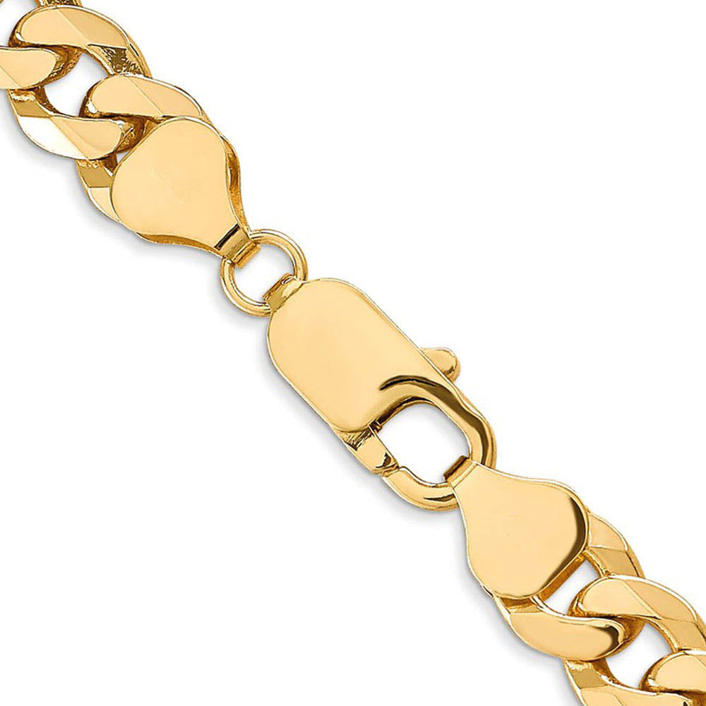 Alternate view of the Men's 10k Yellow Gold 11mm Hollow Miami Cuban (Curb) Chain Bracelet by The Black Bow Jewelry Co.