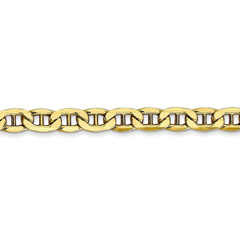 Alternate view of the 4mm 10K Yellow Gold Hollow Anchor Chain Necklace by The Black Bow Jewelry Co.