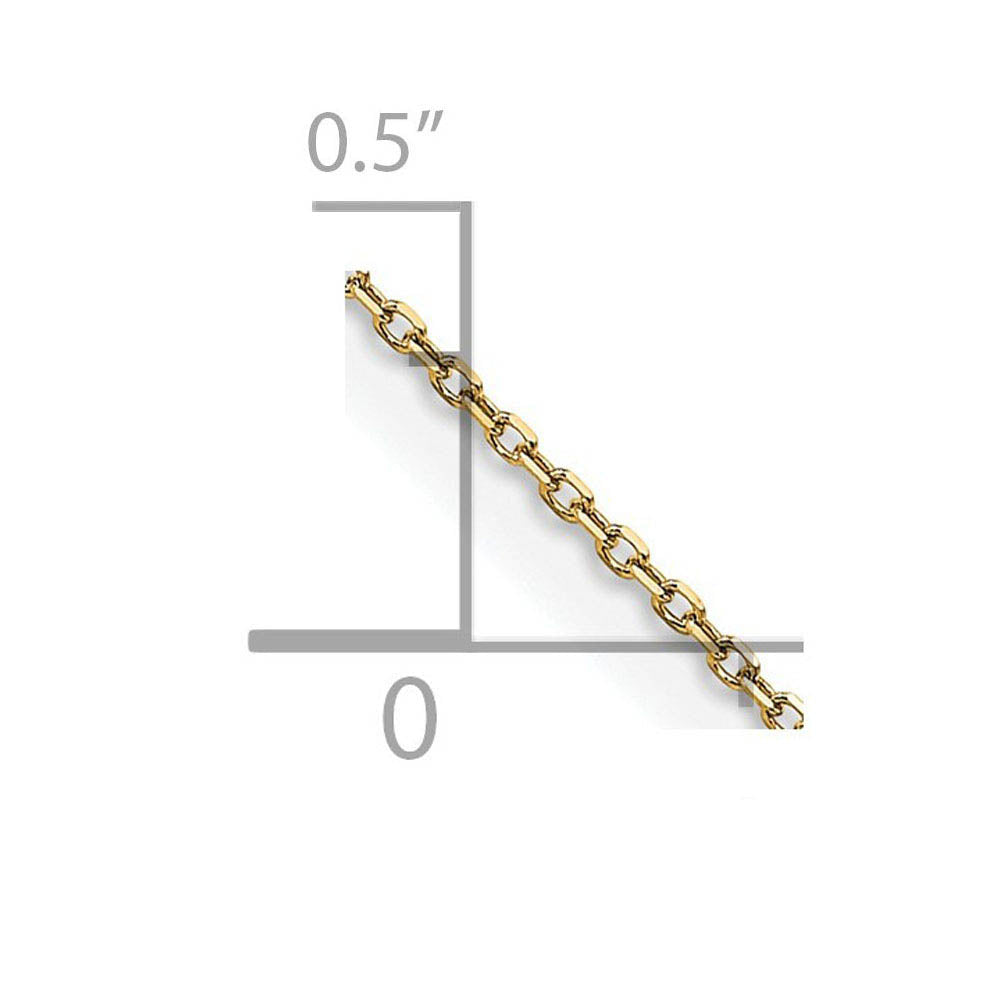 Alternate view of the 0.8mm 14K Yellow Gold Solid Diamond Cut Rolo Chain Necklace by The Black Bow Jewelry Co.