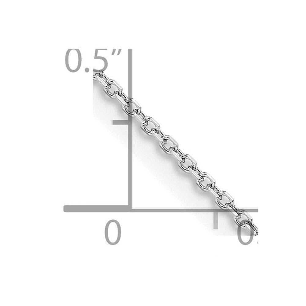 Alternate view of the 1mm 14K White Gold Solid Diamond Cut Rolo Chain Necklace by The Black Bow Jewelry Co.