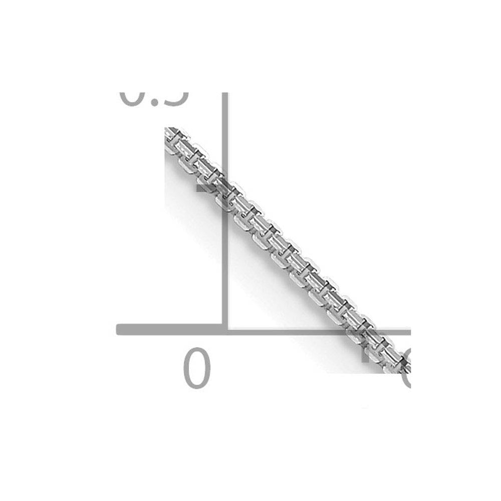 Alternate view of the 1.25mm 14K White Gold Solid Concave Box Chain Necklace by The Black Bow Jewelry Co.