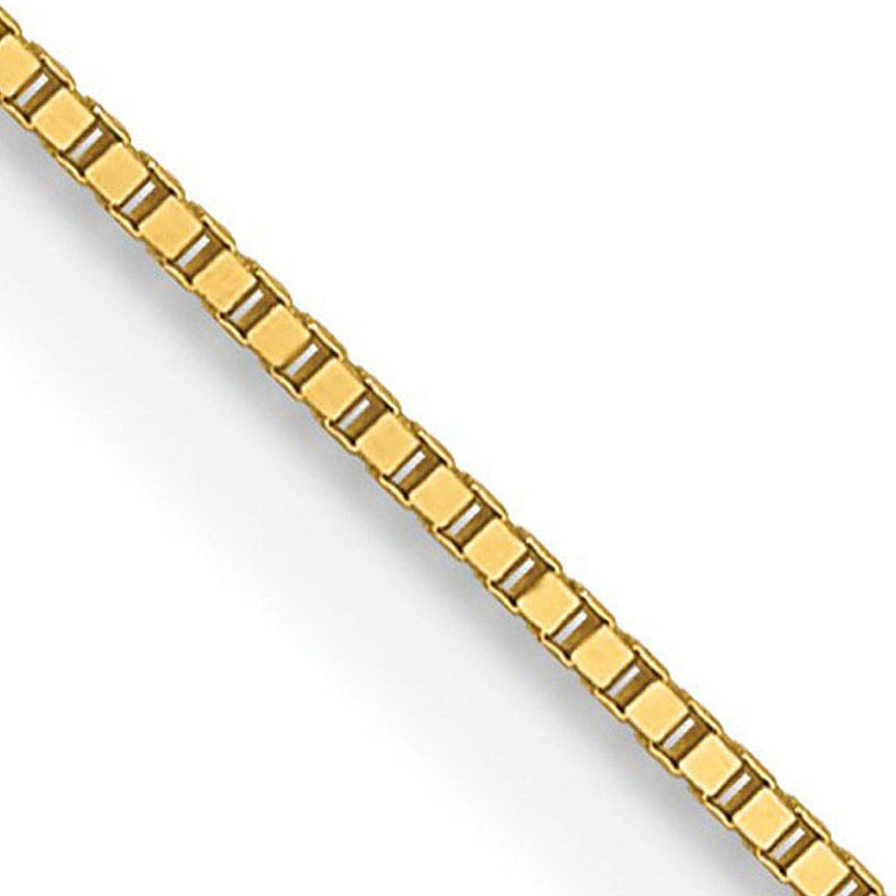 0.5mm 14K Yellow Gold Solid Box Chain Necklace, Item C10596 by The Black Bow Jewelry Co.