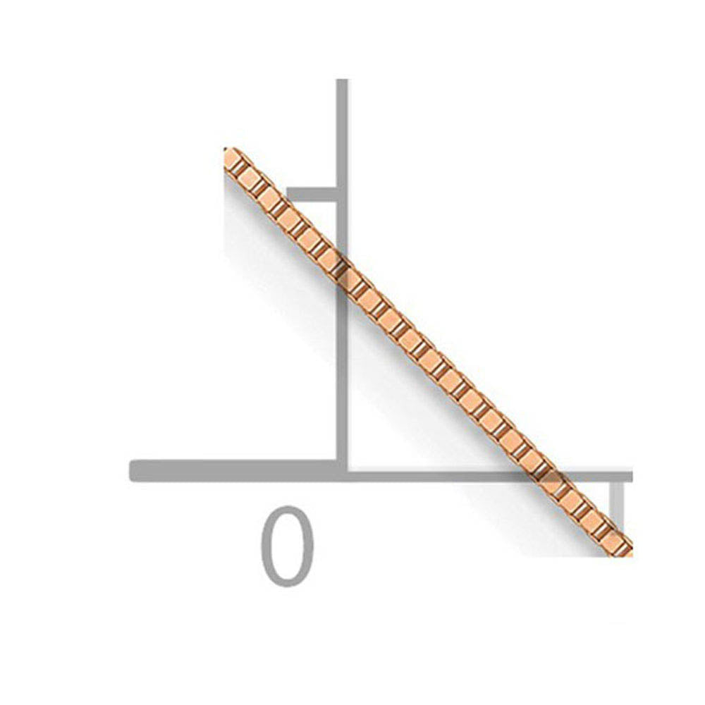 Alternate view of the 0.5mm 14K Rose Gold Solid Box Chain Necklace by The Black Bow Jewelry Co.