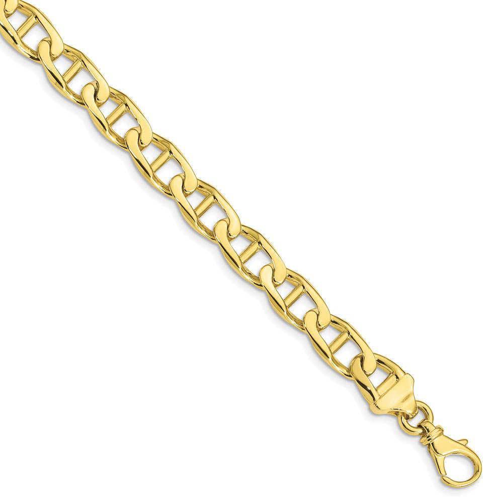 8.5mm 10K Yellow Gold Solid Anchor Link Chain Bracelet, Item C10603 by The Black Bow Jewelry Co.