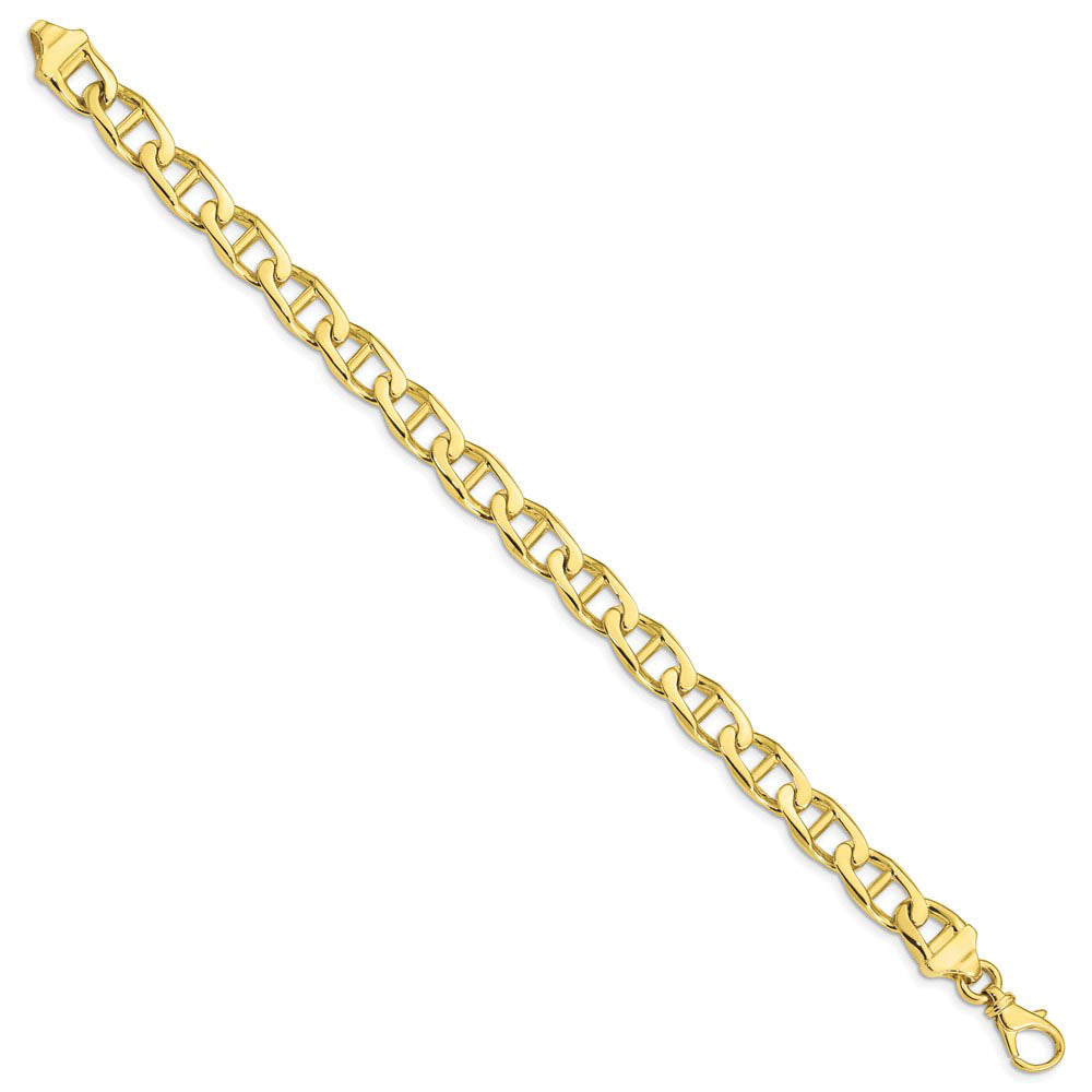 Alternate view of the 8.5mm 10K Yellow Gold Solid Anchor Link Chain Bracelet by The Black Bow Jewelry Co.