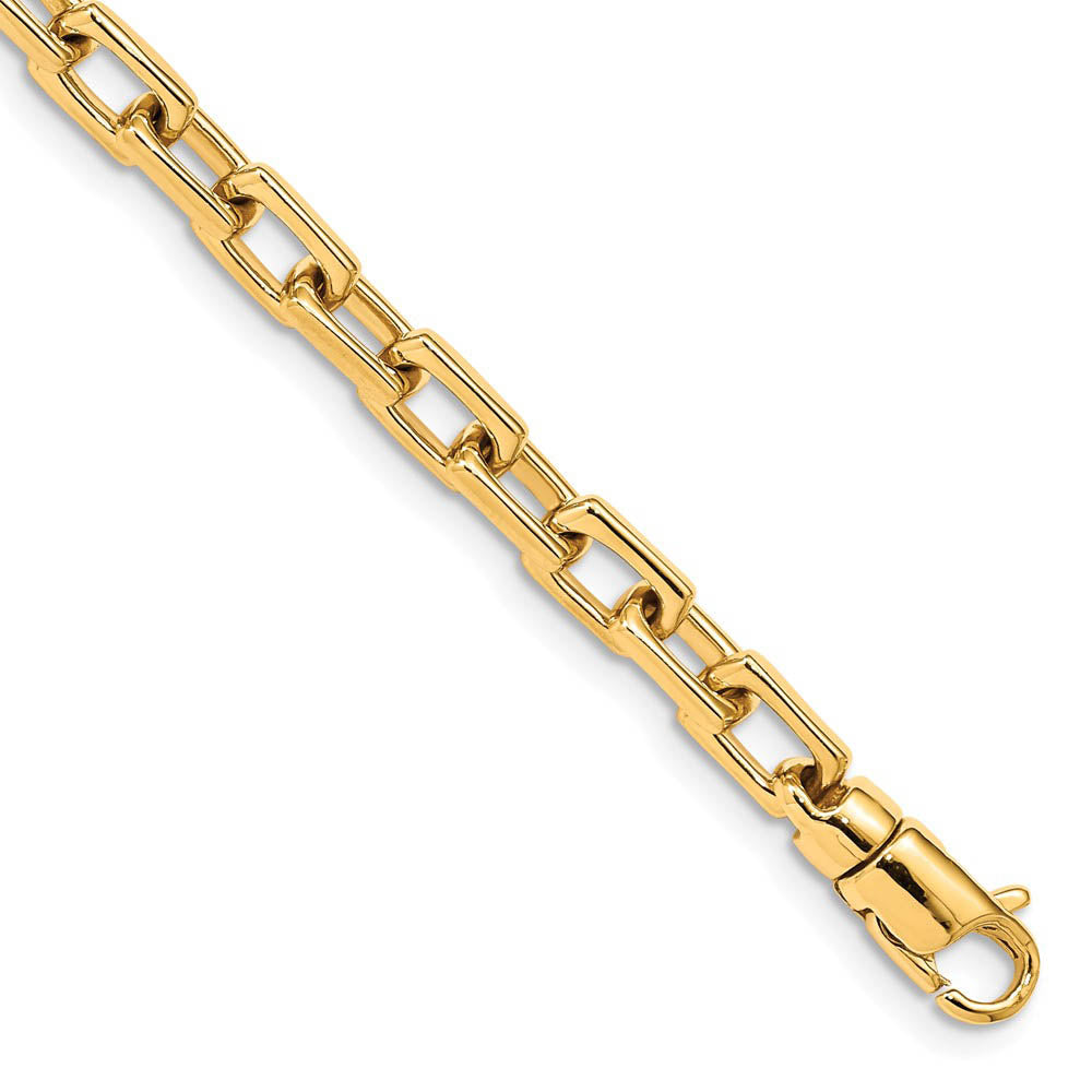 5mm 14K Yellow Gold Solid Fancy Cable Chain Bracelet, 8 Inch, Item C10618 by The Black Bow Jewelry Co.