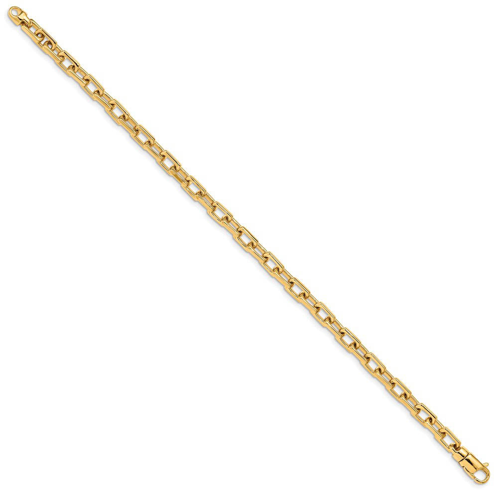 Alternate view of the 5mm 14K Yellow Gold Solid Fancy Cable Chain Bracelet, 8 Inch by The Black Bow Jewelry Co.
