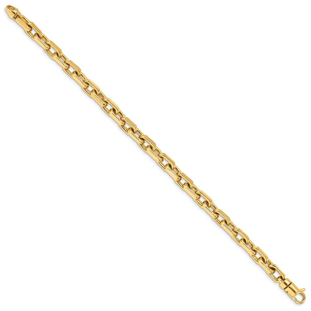 Alternate view of the Men's 7mm 14K Yellow Gold Solid Fancy Cable Bracelet, 8.5 Inch by The Black Bow Jewelry Co.