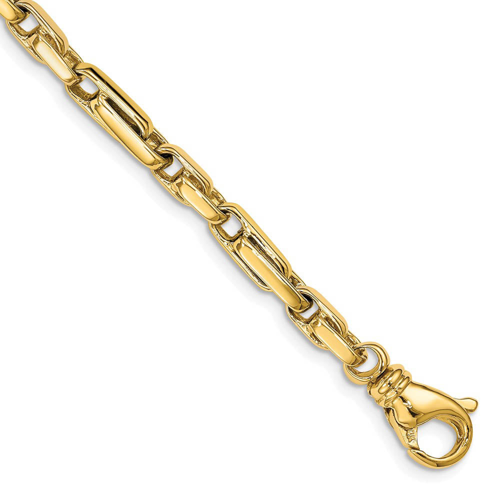 5mm 14K Yellow Gold Solid Fancy Link Chain Bracelet, 8.5 Inch, Item C10625 by The Black Bow Jewelry Co.