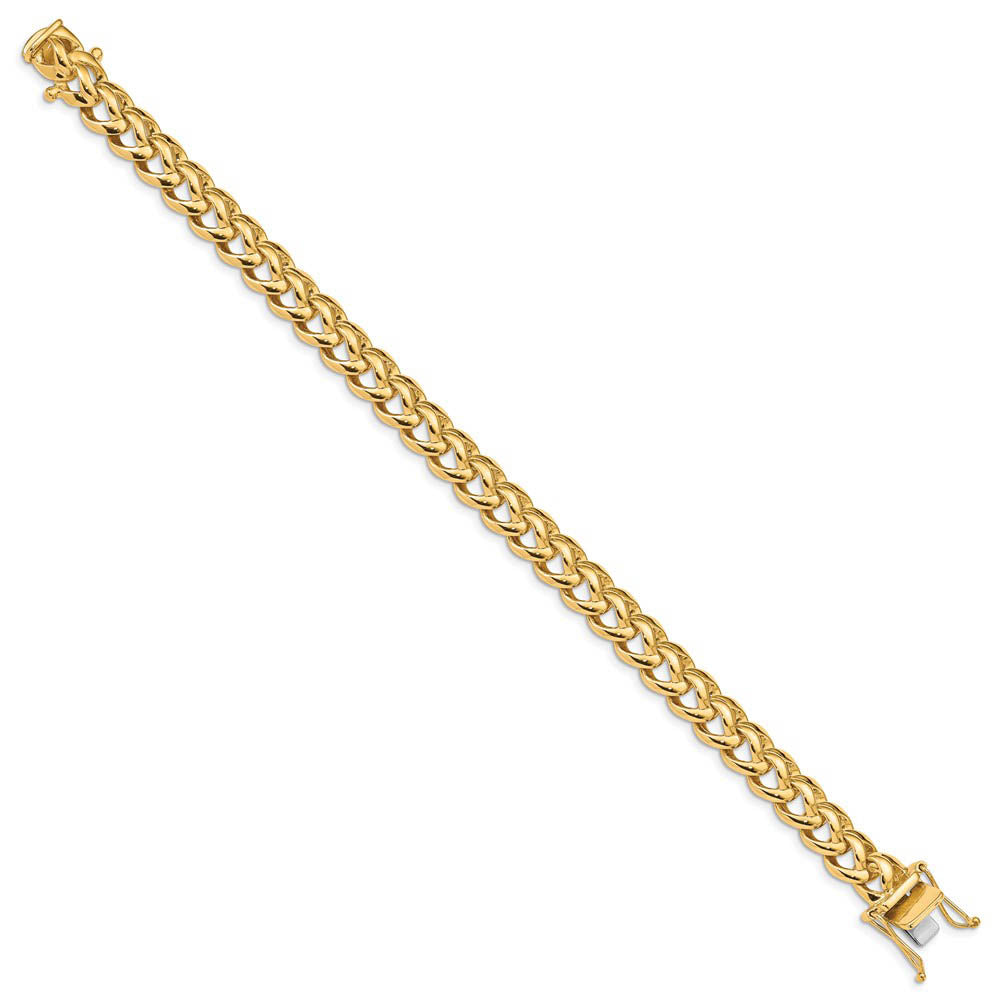 Alternate view of the Men's 8.5mm 14K Yellow Gold Fancy Spiga Chain Bracelet, 8 Inch by The Black Bow Jewelry Co.