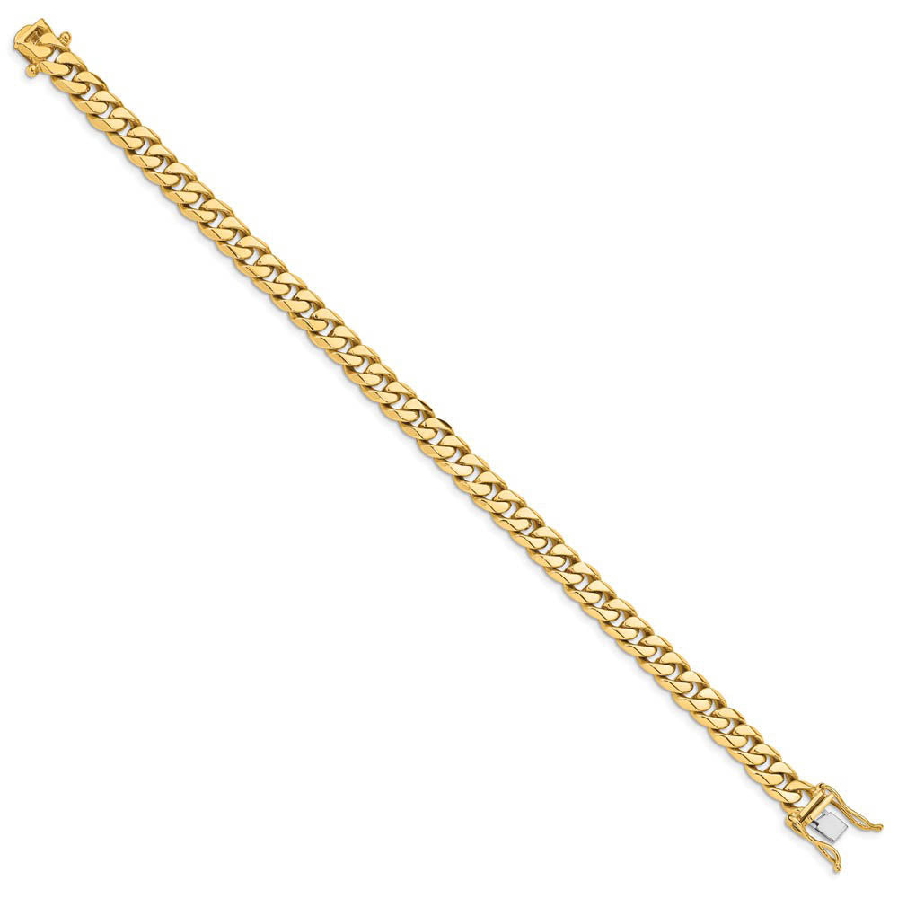 Alternate view of the 7mm 14K Yellow Gold Solid Miami Cuban (Curb) Chain Bracelet, 8.25 Inch by The Black Bow Jewelry Co.