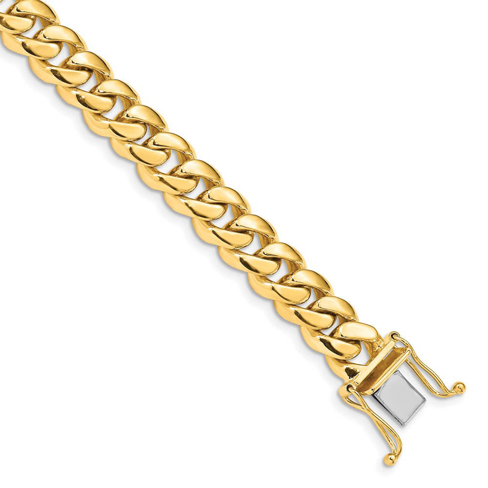 Mens 8.75mm 14K Yellow Gold Miami Cuban (Curb) Chain Bracelet, 8.25 In, Item C10639 by The Black Bow Jewelry Co.