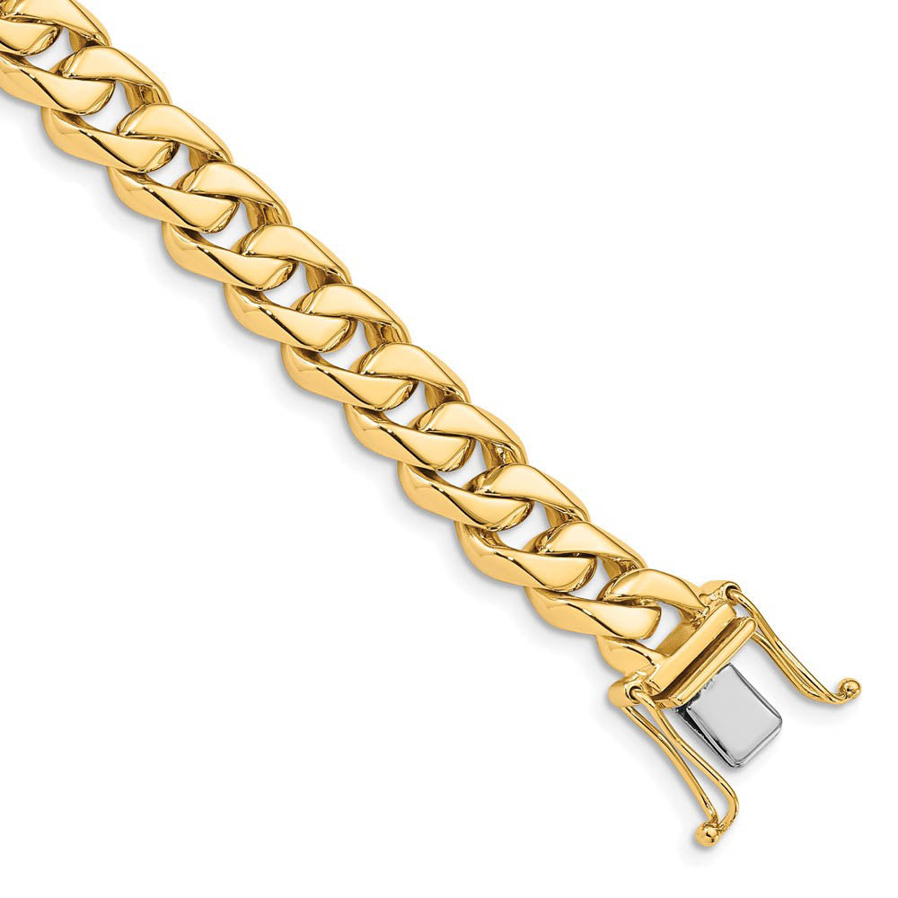 Men's 8.5mm 14K Yellow Gold Solid Classic Curb Chain Bracelet, 8 Inch, Item C10642 by The Black Bow Jewelry Co.