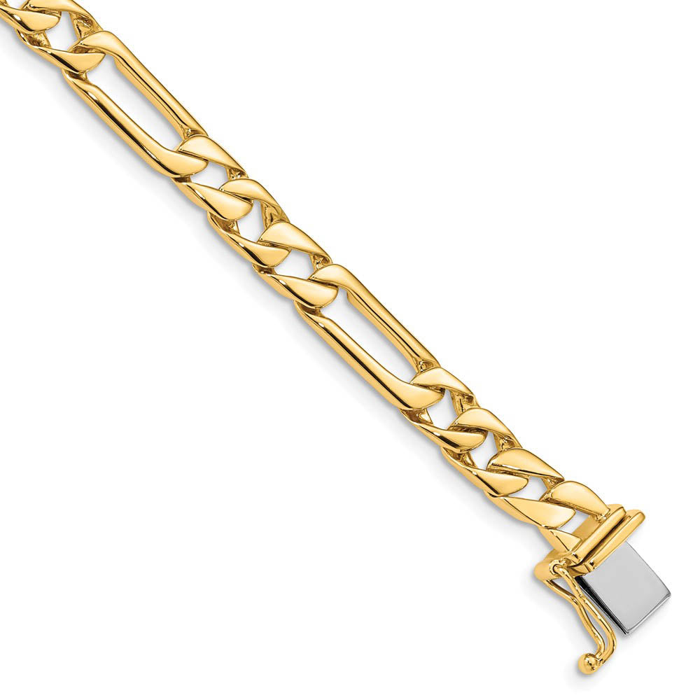 6mm 14K Yellow Gold Solid Fancy Figaro Chain Bracelet, 8 Inch, Item C10652 by The Black Bow Jewelry Co.