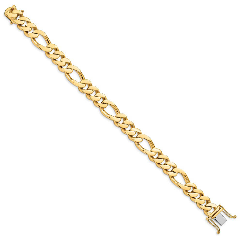 Alternate view of the Men's 11.75mm 14K Yellow Gold Solid Figaro Chain Bracelet, 8.5 Inch by The Black Bow Jewelry Co.