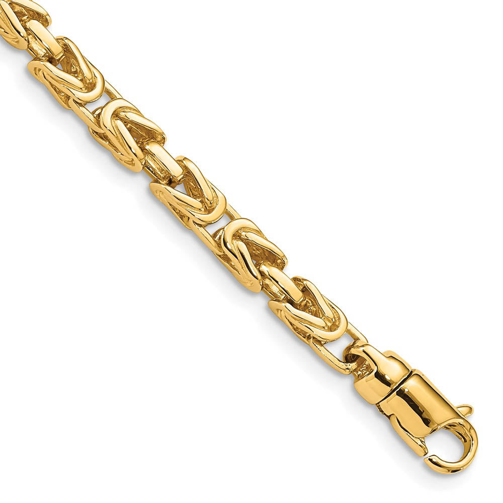 4mm 14K Yellow Gold Solid Byzantine Chain Bracelet, 8.5 Inch, Item C10655 by The Black Bow Jewelry Co.