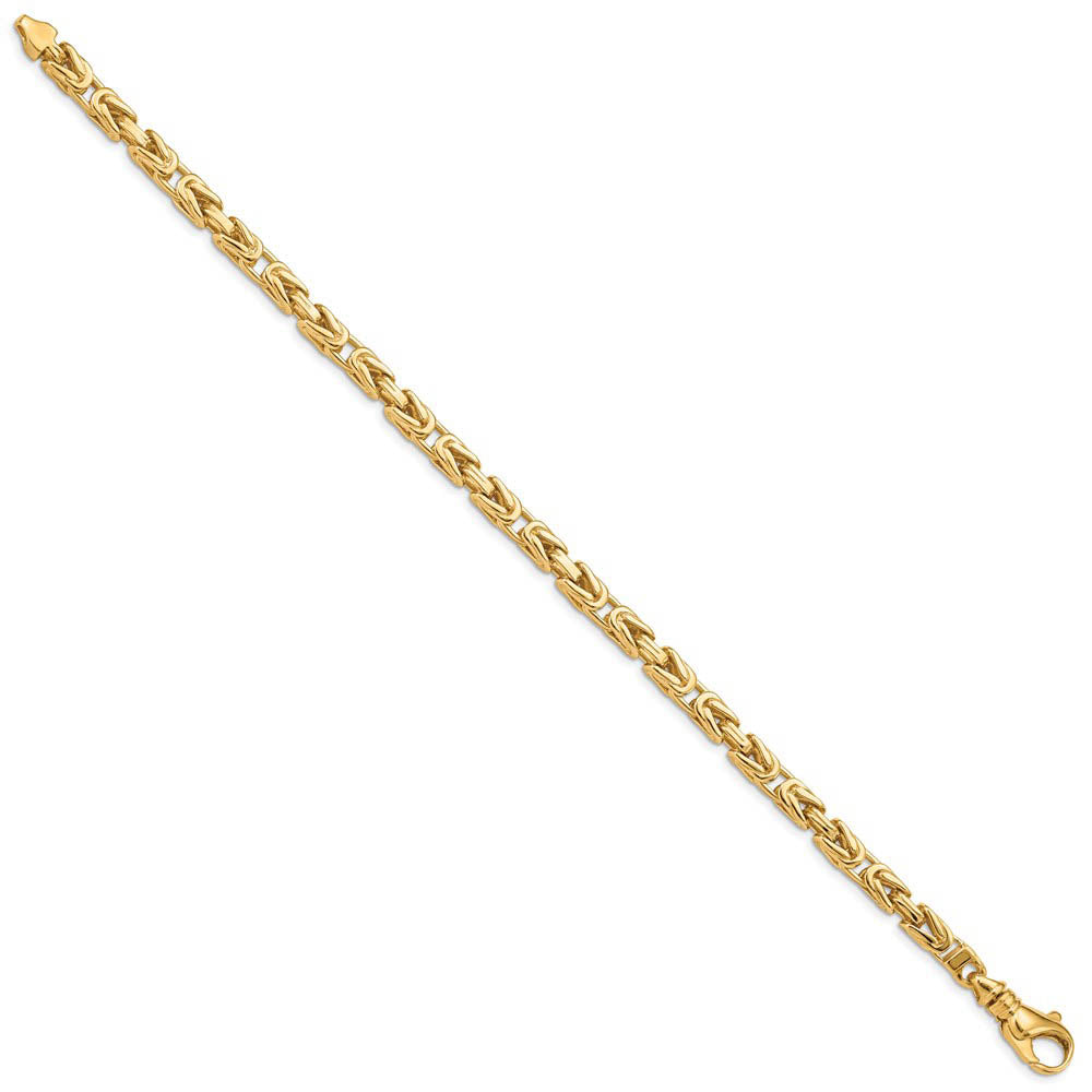 Alternate view of the 5mm 14K Yellow Gold Solid Byzantine Chain Bracelet, 8.75 Inch by The Black Bow Jewelry Co.