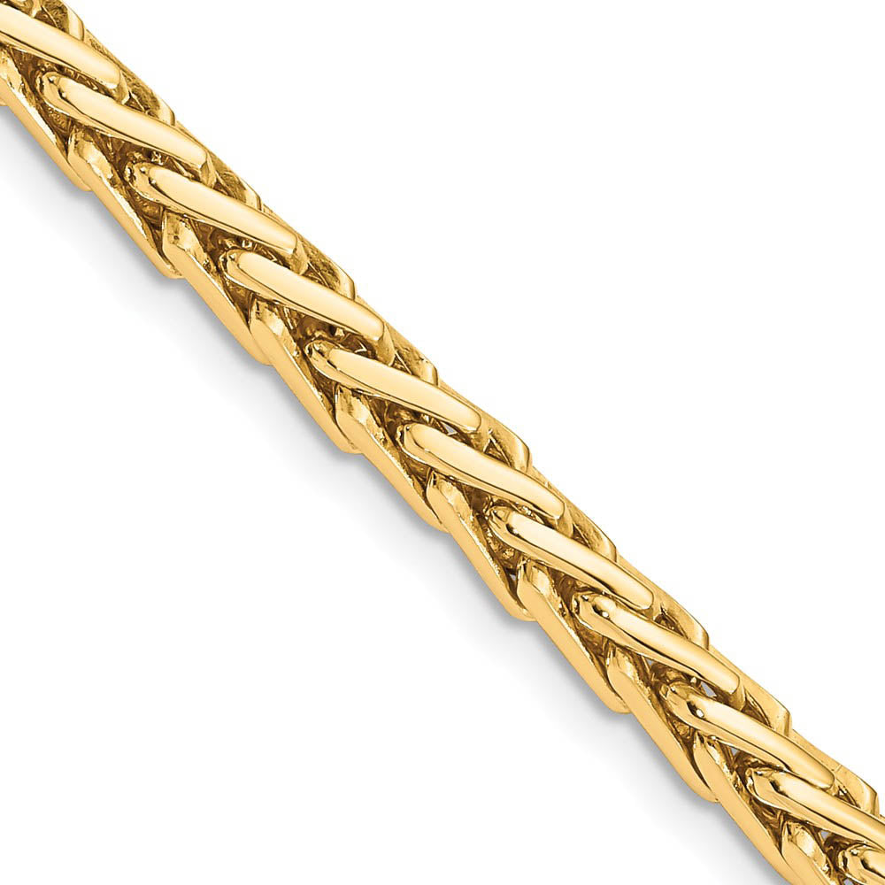 4.5mm 14K Yellow Gold Fancy Flat-Edged Wheat Chain Bracelet, 8.75 Inch, Item C10657 by The Black Bow Jewelry Co.