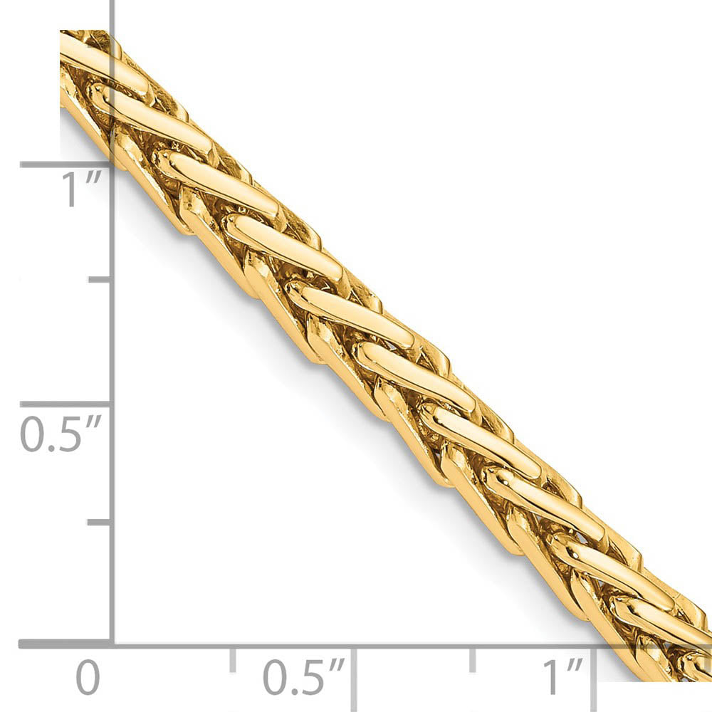 Alternate view of the 4.5mm 14K Yellow Gold Fancy Flat-Edged Wheat Chain Bracelet, 8.75 Inch by The Black Bow Jewelry Co.