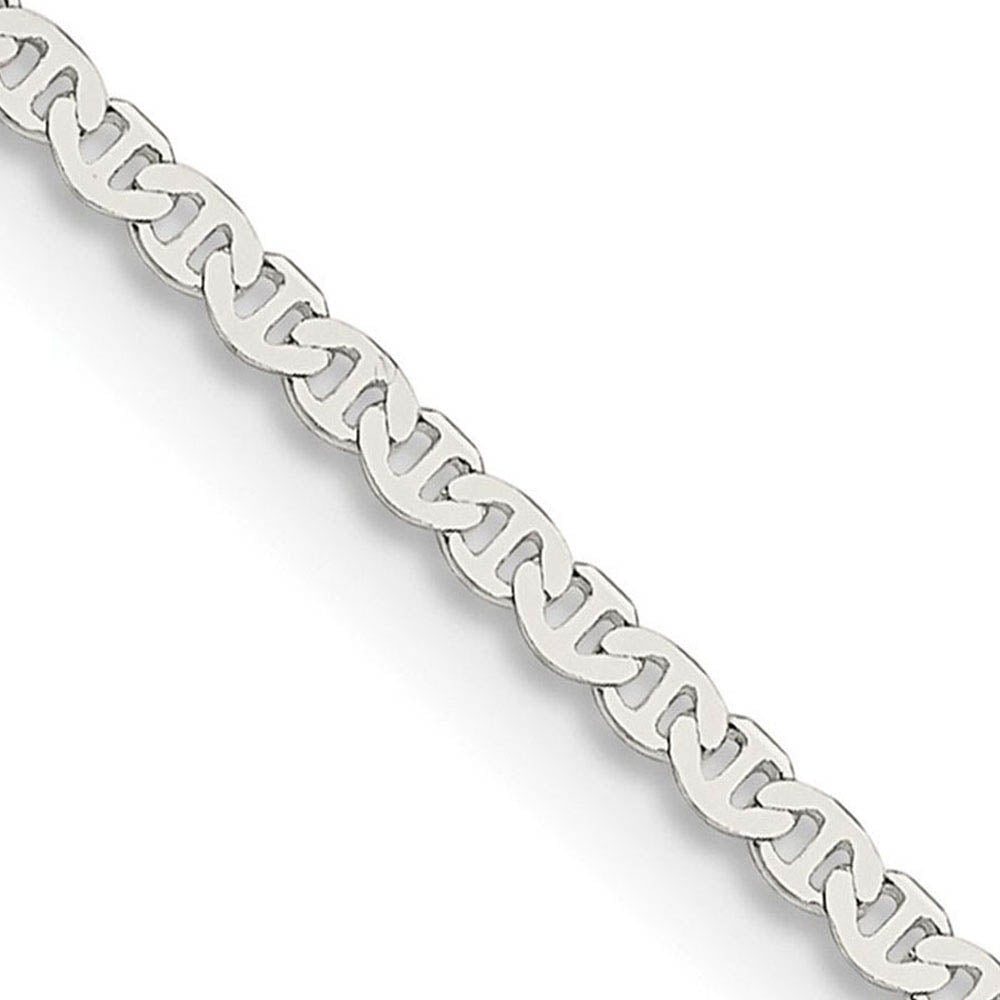 1.8mm Sterling Silver Solid Flat Anchor Chain Anklet, Item C10698-A by The Black Bow Jewelry Co.