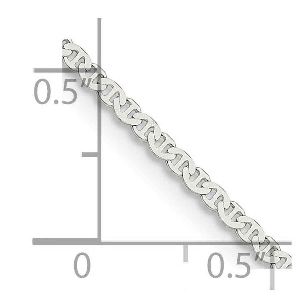 Alternate view of the 1.8mm Sterling Silver Solid Flat Anchor Chain Necklace by The Black Bow Jewelry Co.