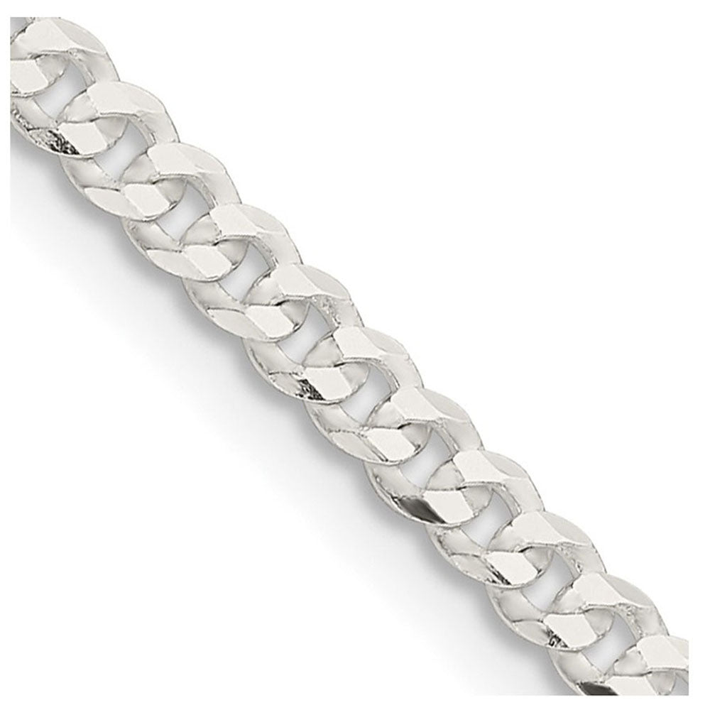 3mm Sterling Silver Solid Flat Curb Chain Bracelet, Item C10700-B by The Black Bow Jewelry Co.