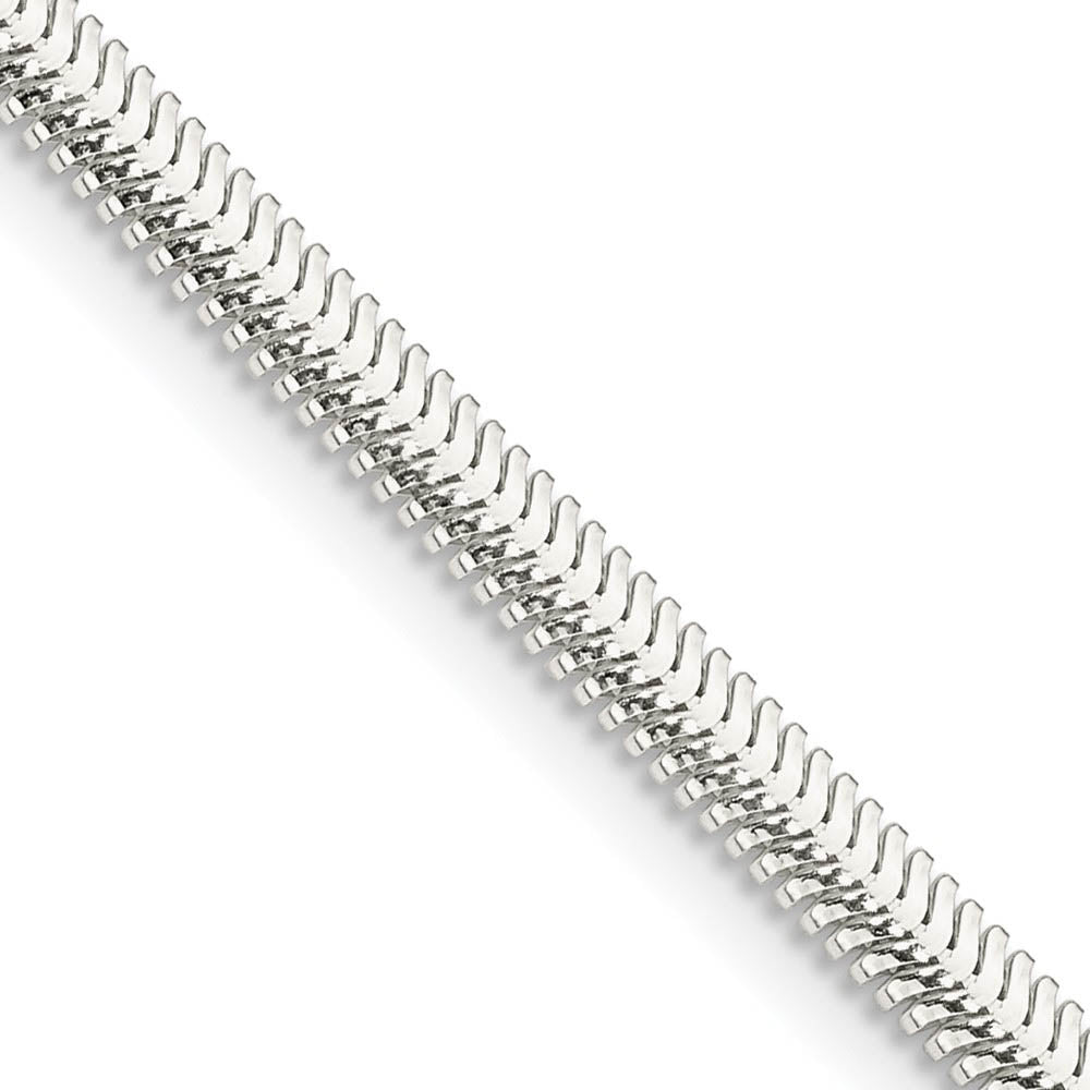 3.25mm Sterling Silver Solid Flat Oval Snake Chain Bracelet, Item C10714-B by The Black Bow Jewelry Co.