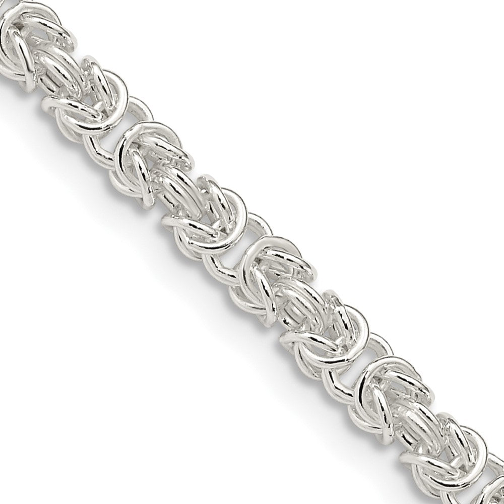 3.75mm Sterling Silver Solid Rounded Byzantine Chain Necklace, Item C10715 by The Black Bow Jewelry Co.