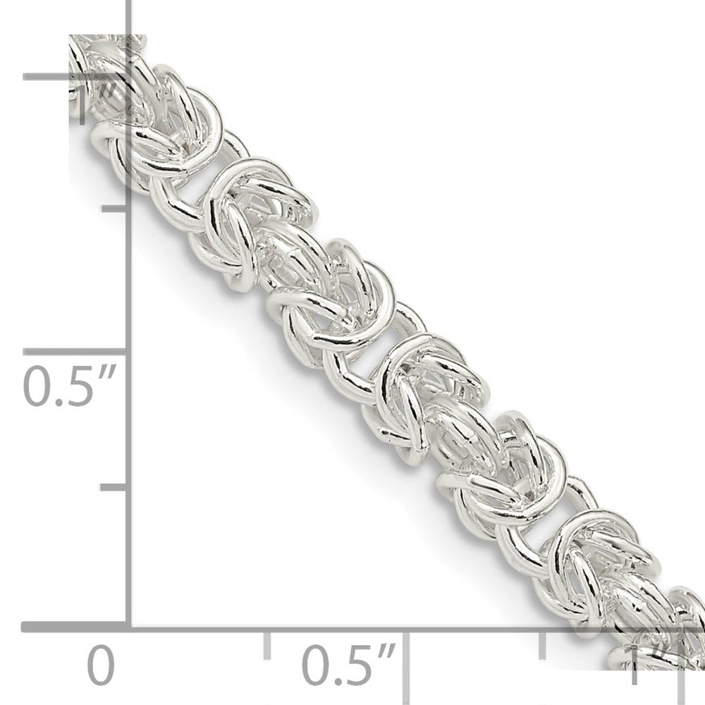 Alternate view of the 4.75mm Sterling Silver Solid Rounded Byzantine Chain Necklace by The Black Bow Jewelry Co.