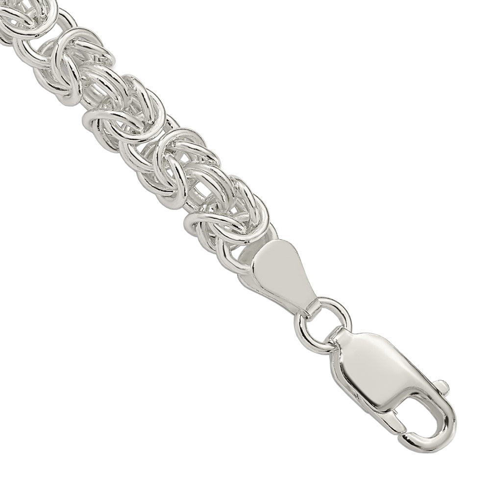 5.5mm Sterling Silver Solid Rounded Byzantine Chain Necklace, Item C10717 by The Black Bow Jewelry Co.