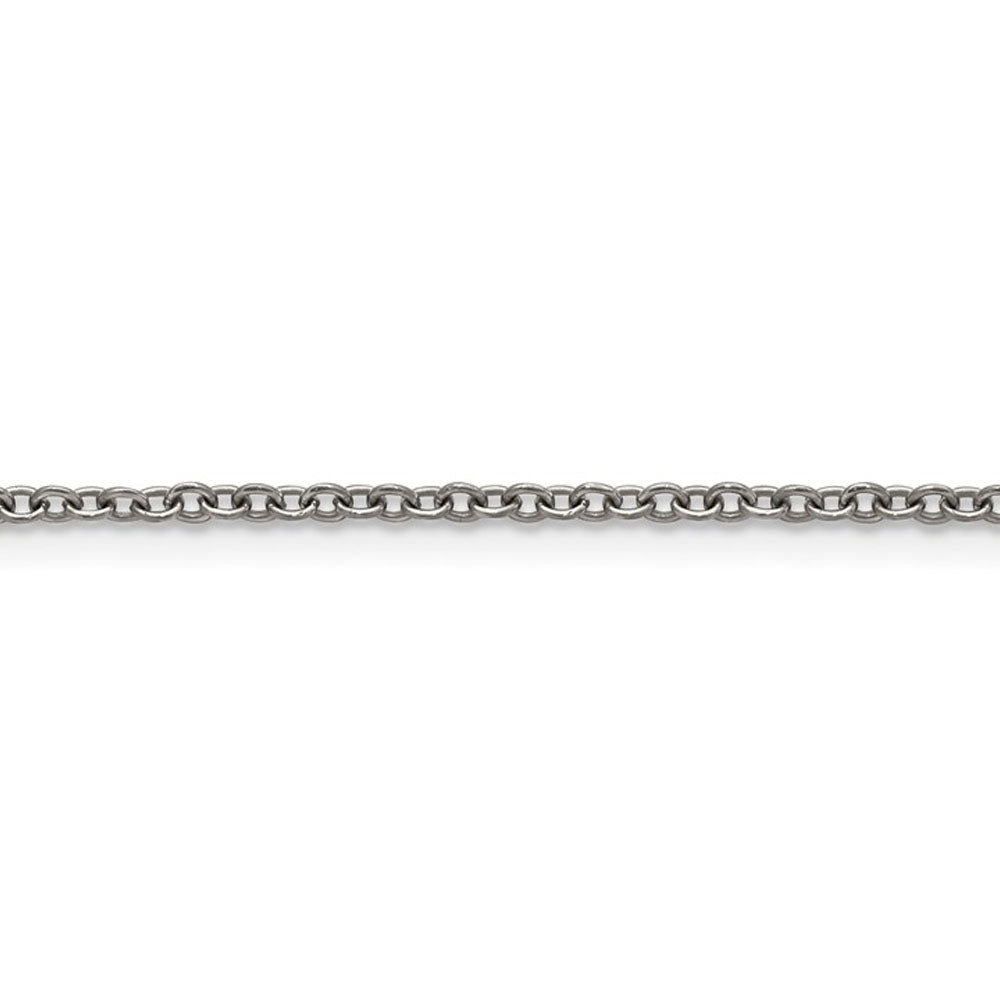 Alternate view of the 2.25mm Dark Gray Titanium Classic Polished Cable Chain Necklace by The Black Bow Jewelry Co.
